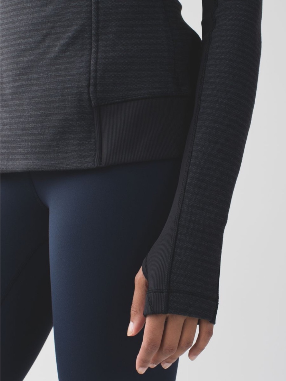 Lululemon Bhakti Yoga Jacket Luon Pique Black Dark Slate Black Size 6 - Picture 6 of 14